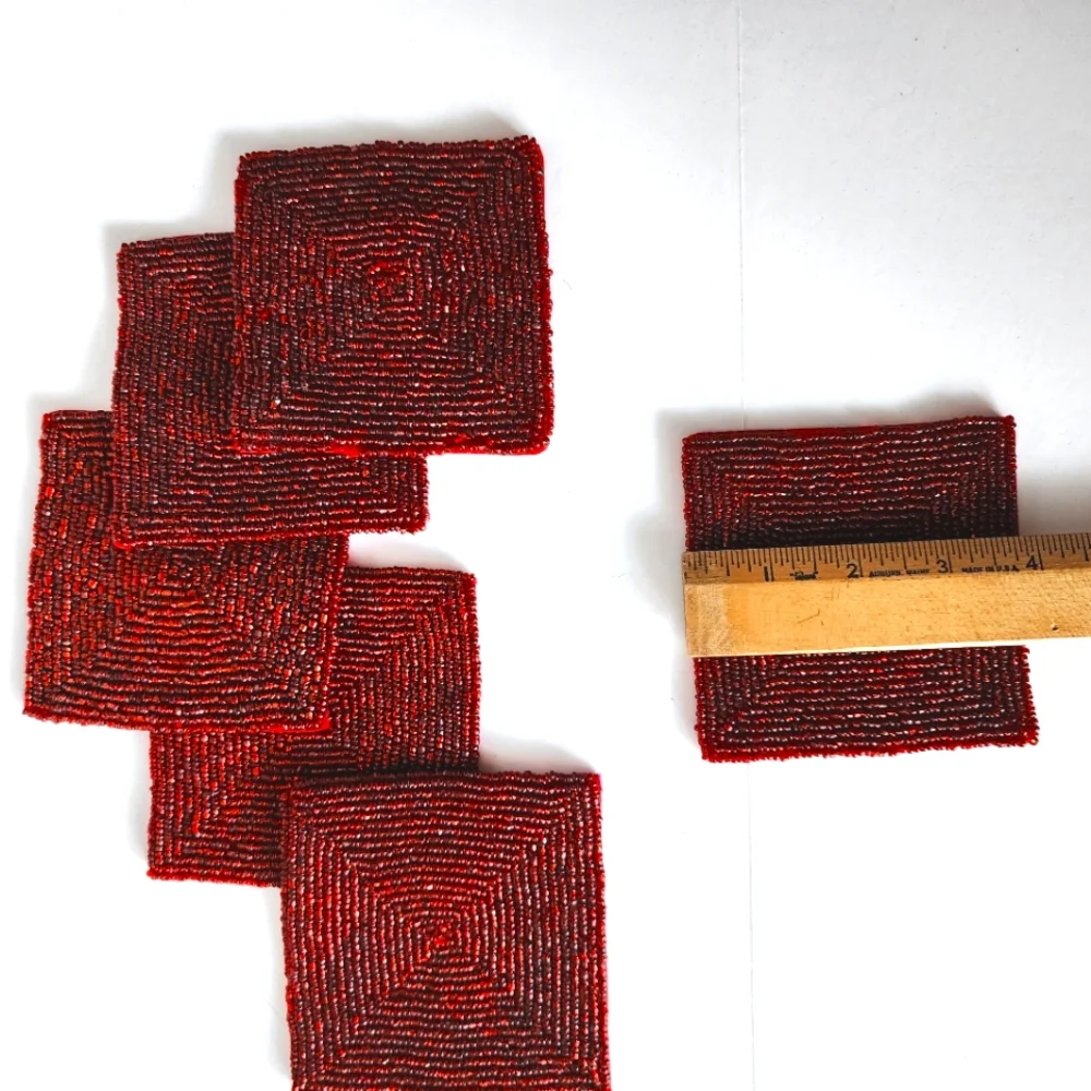 Beaded Placemat and 6 Coasters